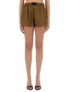 Helmut Lang Boxer Shorts With Pleats In Military Green