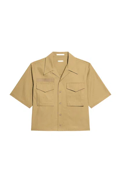 Helmut Lang Boxy Field Shirt In Warm Khaki
