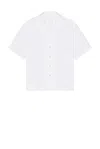 Helmut Lang Boxy Short Sleeve Shirt In White