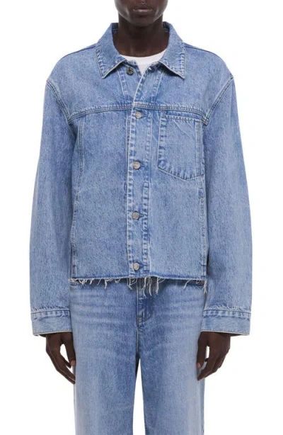 Helmut Lang Brooklyn Raw Hem Denim Trucker Jacket In Blue