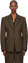 Helmut Lang Apex Sculpted Blazer In Aubergine - H2h
