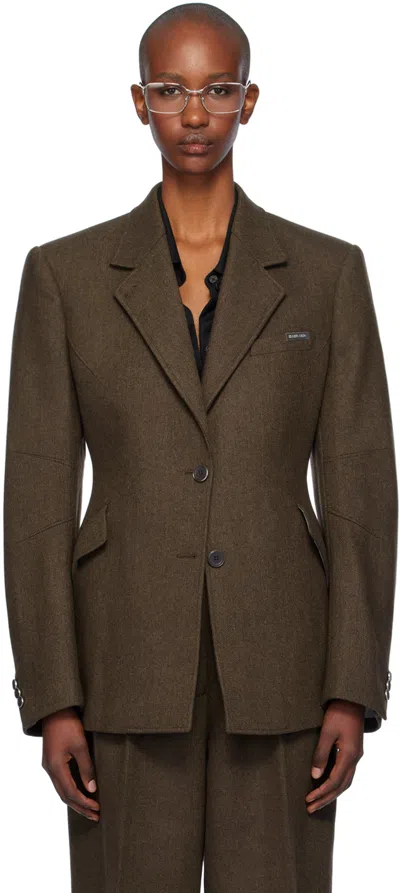 Helmut Lang Apex Sculpted Blazer In Aubergine - H2h