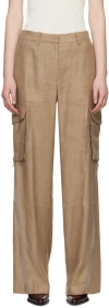 Helmut Lang Cargo Linen-blend Pant In Driftwood - V16