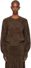 Helmut Lang Brown Eyelash Apex Sweater In Espresso - D1p