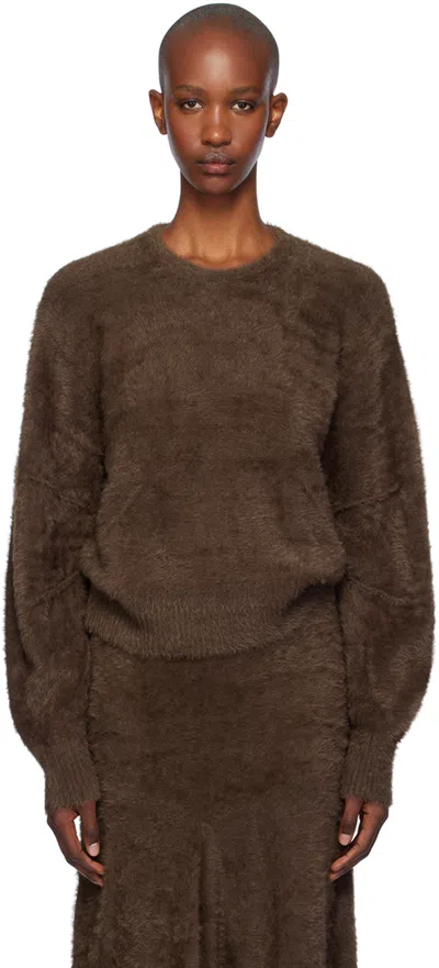 Helmut Lang Brown Eyelash Apex Sweater In Espresso - D1p