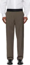 Helmut Lang Brown Tapered Pull-on Trousers