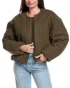 Helmut Lang Brushed Cocoon Bomber Jacket In Brown