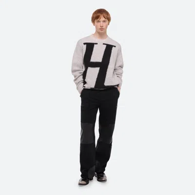 Helmut Lang Brushed Logo Sweater In Light Grey