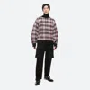 Helmut Lang Plaid Brushed Oversize Turtleneck Sweater In Medium Red Check