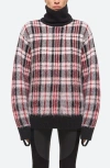 HELMUT LANG HELMUT LANG BRUSHED PLAID TURTLENECK SWEATER