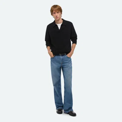 Helmut Lang Brushed Polo Sweater In Black