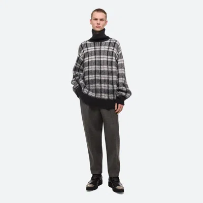 Helmut Lang Brushed Turtleneck Sweater In Medium Black Check