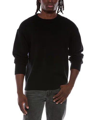 Helmut Lang Brushed Wool & Cashmere-blend Crewneck Sweater In Black