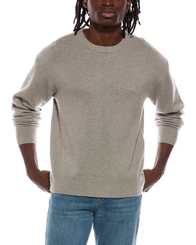 Helmut Lang Brushed Wool & Cashmere-blend Crewneck Sweater In Gray