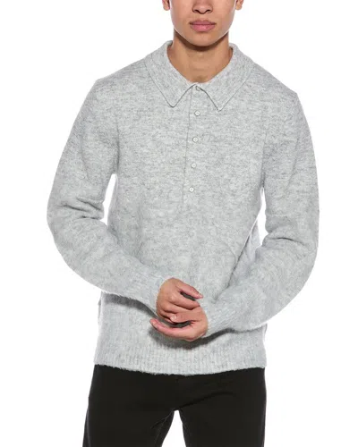 HELMUT LANG BRUSHED WOOL-BLEND POLO SWEATER