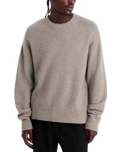 Helmut Lang Brushed Wool Cashmere Crewneck Sweater In Neutral