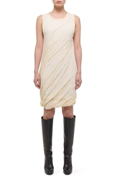 Helmut Lang Bubble Hem Cotton Dress In Neutral