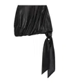 Helmut Lang Bubble Leather Miniskirt In Black
