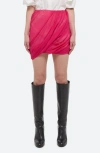 Helmut Lang Bubble Gathered Miniskirt In Fuschia