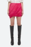 Helmut Lang Bubble Gathered Miniskirt In Fuschia