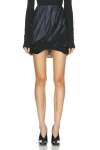 Helmut Lang Leather Bubble Skirt In Black
