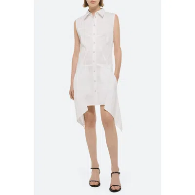 Helmut Lang Bustier Shirt Mini Dress In White