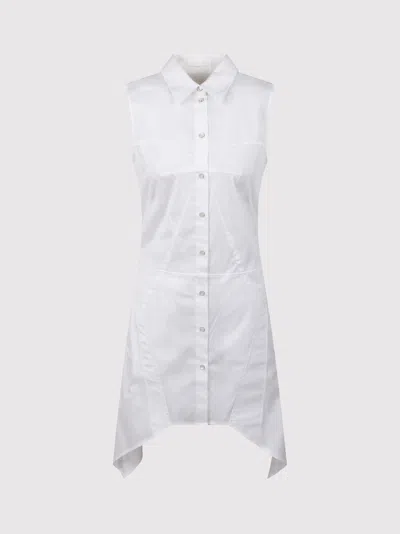 Helmut Lang Bustier Shirt Mini Dress In White