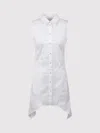 Helmut Lang Bustier Shirt Mini Dress In White