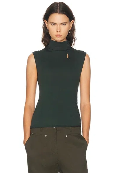 Helmut Lang Button Sleeveless Top In Green