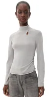 Helmut Lang Button Sweater Light Grey In Gray