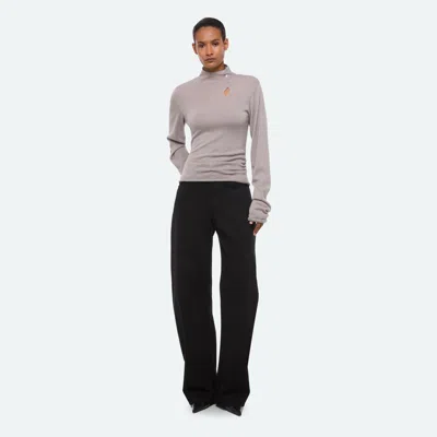 Helmut Lang Button Turtleneck In Light Grey