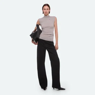 Helmut Lang Button Turtleneck Tank In Light Grey