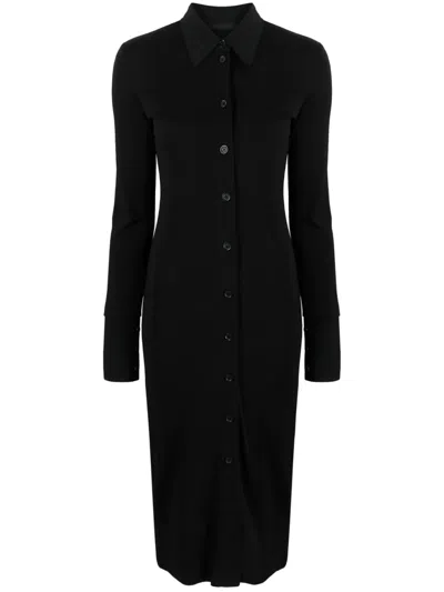 HELMUT LANG 排扣中长衬衫裙