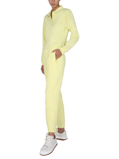 Helmut Lang Button-detail Yellow Jogging Pants