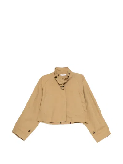 Helmut Lang Button-up Raglan-sleeve Jacket In Nude