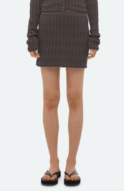 Helmut Lang Cable Knit Miniskirt In Gray