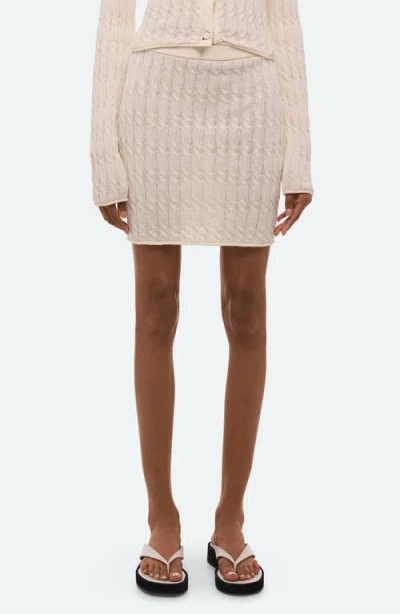 Helmut Lang Cable Knit Miniskirt In Neutral