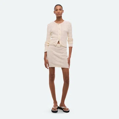 Helmut Lang Cable Mini Skirt In White
