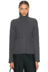 Helmut Lang Cable Turtleneck Sweater In Gray