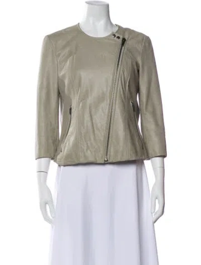 Pre-owned Helmut Lang Calf Leather Evening Jacket In Gray