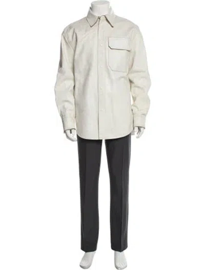 Pre-owned Helmut Lang Calf Leather Parka In Neutral