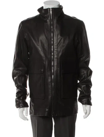 Pre-owned Helmut Lang Calf Leather Puffer Coat In Green