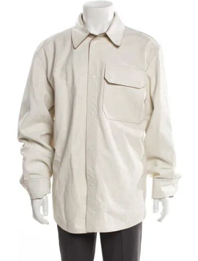 Pre-owned Helmut Lang Calf Leather Utility Jacket In Neutral