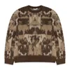 Helmut Lang Camel Jacquard Crewneck Sweater In Brown