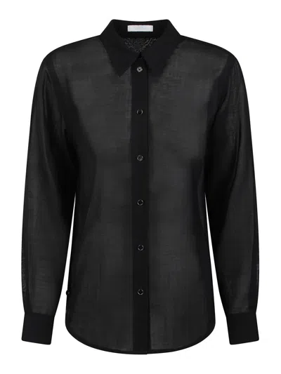 Helmut Lang Classic Transparent Shirt In Black