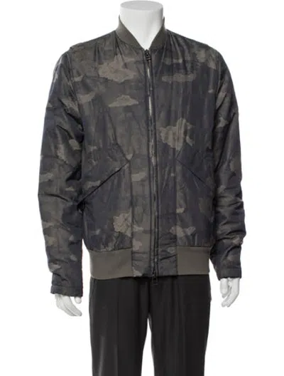 Pre-owned Helmut Lang Camouflage Print Bomber Jacket In Neutrals