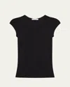 Helmut Lang Cap-sleeve Sport Tee In Black