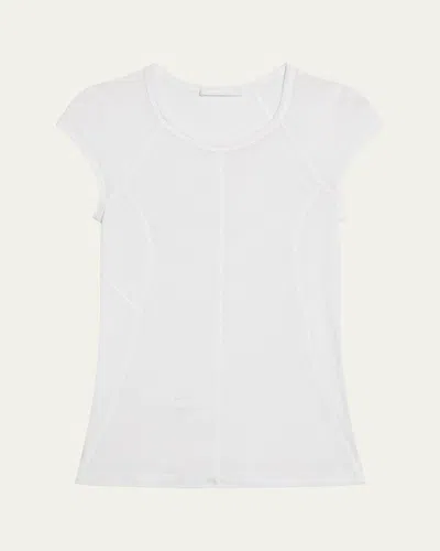 Helmut Lang Cap-sleeve Sport Tee In Optic Wht