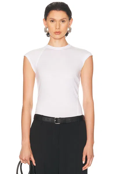 Helmut Lang Cap Sleeve Top In White