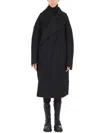 Helmut Lang Cappotto Apex Cocoon In Lana In Black